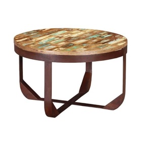 Nhà khách sạn khu nghỉ dưỡng trung tâm Bàn cà phê nhà đồ nội thất sang trọng xoài gỗ phong cách bàn tròn Gỗ Kim Loại - Product Image 3