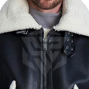 2025 hiver col montant veste en cuir de mouton pour hommes usine directe grande taille avec Logo avant approvisionnement direct - Product Image 4