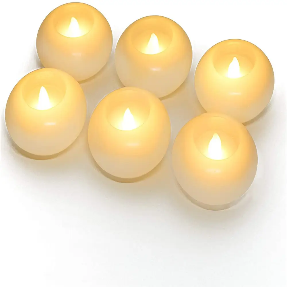 Homemory 3 بوصة عديمة اللهب LED الشموع العائمة ، 150 ساعة ، شمع أبيض ، بطارية الخفقان للماء شموع إضاءة ل الزفاف