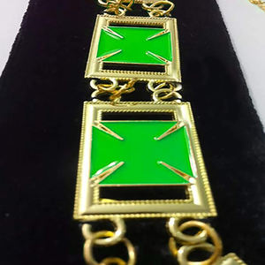 COLLAR DE CADENA HERRAMIENTAS DE TRABAJO DE ORO AZUL MASÓNICO HECHO A MEDIDA, JUEGO DE JOYAS GRATIS, COLLAR DE CADENA DE LODGE AZUL MASÓNICO - Product Image 6