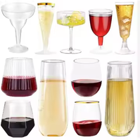 JUXINDA Vente en gros de verres à vin sans pied en plastique PS, verres à pied, coupelles à œufs, verres colorés, verres à vin, verres à eau