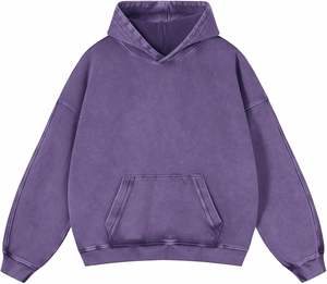 Meilleur personnalisé hommes 100% coton délavé à l'acide coupe ajustée Streetwear surdimensionné col à capuche sweats d'hiver motif solide Service OEM - Product Image 3