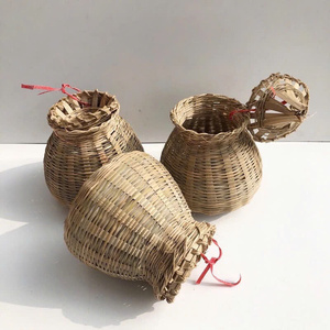 Cesta de bambú para peces y cangrejos, cesta de almacenamiento de bambú decorativa hecha a mano para mariscos, verduras, frutas, cocina y decoración del hogar - Product Image 1