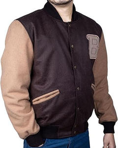 Veste universitaire à manches en cuir véritable de qualité personnalisée veste Lettermen pour hommes pour hommes - Product Image 2