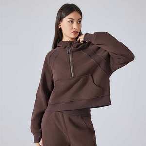 Sweat-shirt à col rond en polyester/coton pour femme Kamro Sport, streetwear, épaules tombantes, tricoté pour l'hiver, écologique et respirant - Product Image 1