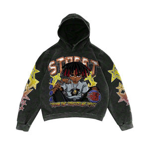 Personalizado Hombres DTG DTF Sublimación Rhinestone Sudaderas con capucha Streetwear Pullover Sudadera Moda OEM ODM Fabricante - Product Image 1