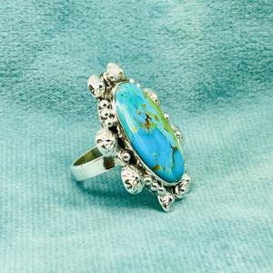 925 Sterling Silver Tibetan <b>Turquoise</b> <b>Ring</b> Handmade Boho Designer Fashion Western <b>Ring</b> for Wedding or Party - Product Image 3