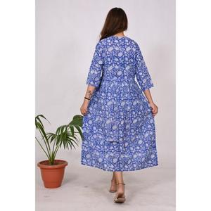 Femmes Boho Style doux coton indien été plage tunique main bloc imprimé ethnique fête porter pour printemps automne hiver naturel - Product Image 5