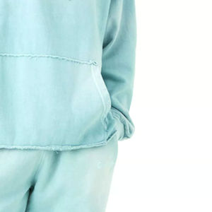 Logo personnalisé hommes survêtement survêtement unisexe survêtements jogger ensemble Vintage pullover sweats à capuche lavage à l'acide survêtement - Product Image 5