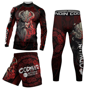 Bulk MMA Rashguard Set <b>Men</b> <b>Compression</b> <b>Shirt</b> Pants Quick Dry Breathable Eco-Friendly UPF50+ Front BJJ Gym Workout Fitness - Product Image 1