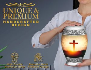 Urna cruzada trascendente-urnas de cremación grandes para cenizas humanas adultos hombres/mujeres urnas decorativas para cenizas adulto hombre/mujer - Product Image 2