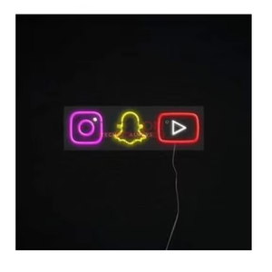 Enseigne au néon LED personnalisée pour les réseaux sociaux, logo personnalisé, décoration murale, affichage lumineux, décoration de magasin, café, voiture, design d'intérieur - Product Image 4