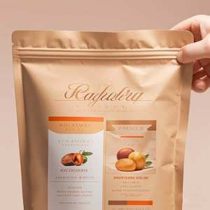 Pochette debout mate avec fermeture éclair et encoche de déchirure pour les noix, les fruits secs et les emballages de collations, conçue pour l'affichage sur les étagères de vente au détail - Product Image 6