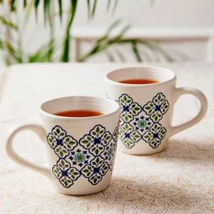 Blue Ceramic Mug Top Selling Wooden And Resin Salad Server <b>set</b> and <b>Utensil</b> Handmade items - Product Image 2