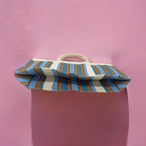 Custom Eco-Friendly Reusable <b>Zipper</b> <b>Nylon</b> Shopping <b>Bag</b> Striped Stand Cosmetic for Toiletry Pouches Fashionable Travel Beach Make - Product Image 6