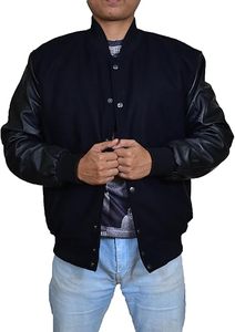 OEM Custom <b>Men's</b> Plus Size <b>Baseball</b> <b>Jacket</b> Long Style Varsity High Quality Embroidery Leather <b>for</b> Winter Canvas Fabric - Product Image 3
