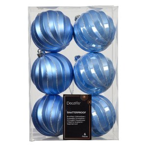 Ensemble de boules de Noël en plastique bleu ciel (6 pièces) Kaemingk, décorations festives compatibles pour les fêtes - Product Image 1