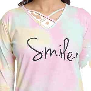 Camiseta de Algodón con Cuello Redondo Personalizada 2025 para Mujer, de Alta Calidad, Deportiva, Lisa, con Estampado Acid Wash, Manga Corta, Tallas Grandes, con Botones, Transpirable para Verano - Product Image 5