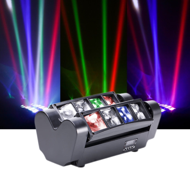 Dmx512 8*3w Mini Spider Beam RGBW 4in1 Dj Disco Party Stage Indoor Led Moving Head Light