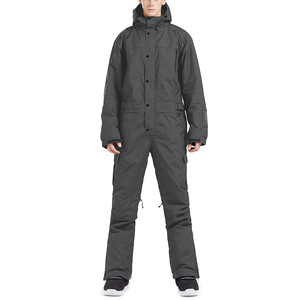Traje de Esquí y Snowboard Impermeable y Transpirable Unisex de Talla Grande con Capucha y Cremallera, Pantalones de Color Sólido de Poliéster/Nailon - Product Image 1