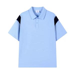 Polo de manga corta de verano para hombre, Camiseta de tejido de punto de algodón y poliéster, transpirable y con patrón sólido - Product Image 4