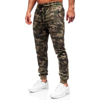 Pantalons de jogging cargo décontractés pour hommes en coton brossé 100% poids lourd avec doublure en polaire, fermeture à cordon, logo personnalisé et design rayé