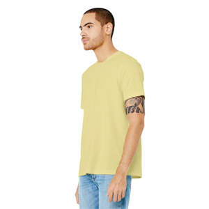 Heather French Vanilla Unisex CVC T-shirt à manches courtes: 52% Airlume Peigné Anneau Filé Coton, 48% Poly, 32 Single, 4.2 oz - Product Image 2