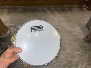 Tambourin arabe professionnel égyptien rouge Riq 22 cm - Clear Power Beat Head - Product Image 1