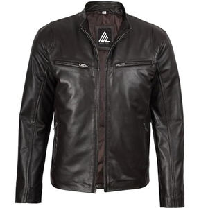 Veste en cuir Boxy personnalisée pour hommes Veste à fermeture éclair lourde grande taille Streetwear Logo personnalisé Veste pour hommes usine - Product Image 3