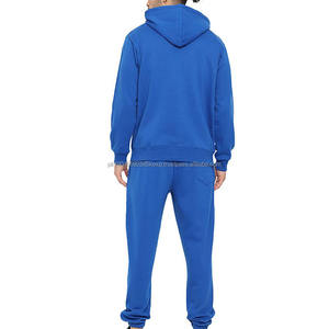 Survêtement de sport en molleton technique ajusté personnalisé 100% coton uni Jogging surdimensionné de couleur bleue pour hommes - Product Image 3