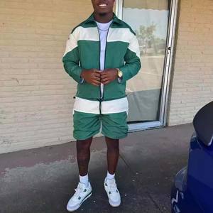 Chándales de moda con logotipo personalizado para ropa de invierno 100% poliéster Color sólido hombres chándal cortavientos conjuntos hombres manga larga - Product Image 6