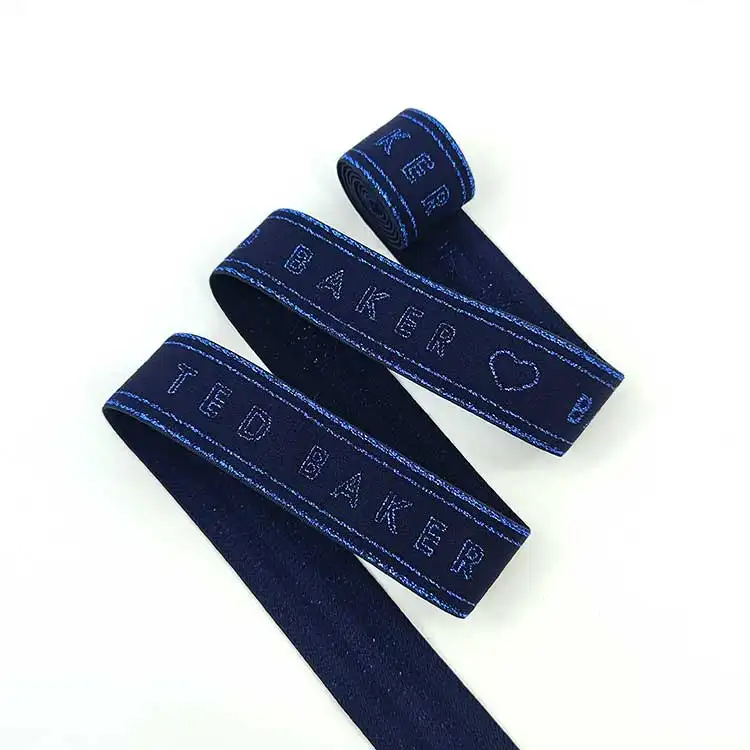 Navy Letter Pattern Schmale Stretch Lace Trim Dekorative Elastic Ribbon Weihnachten Elastic Ribbon