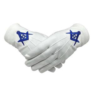 Gants blancs maçonniques en coton Offre Spéciale Gants maçonniques réutilisables au meilleur prix avec design et logo personnalisés - Product Image 5