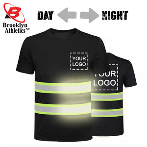 Hi Vis เสื้อยืดแขนสั้นเพื่อความปลอดภัยสีดําแบบสีย้อนแสงสองโทน - Product Image 5