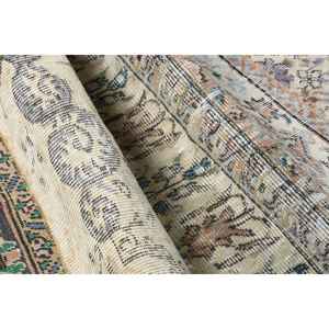 Alfombra Turca Vintage, Alfombra de Pasillo de 2.5x6.9 pies, Alfombra de Lana Azul Verde Ombré - Product Image 5