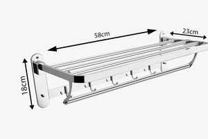 Porte-serviettes mural en acier inoxydable brillant de 24 pouces Porte-serviettes de salle de bain Durable antirouille Moderne finition polie Organisateur - Product Image 4