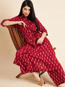 Conjunto a Precio de Mayoreo para Mujer, Kurta Anarkali de Algodón con Bordado en Color y Cuello en V, Dupatta, Perfecto para Ocasiones de Verano - Product Image 3