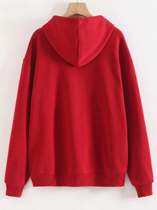 Sweat-shirt à capuche uni doublé avec fermeture éclair et cordon de serrage OEM personnalisé de haute qualité grande taille - Product Image 2