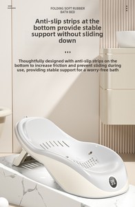 Support de bain pour <span class=keywords><strong>bébé</strong></span>, siège/berceau de bain pour nouveau-né et nourrisson, tapis antidérapant et sling en maille, ajustement universel pour la plupart des baignoires - Product Image 6