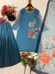 Entièrement Stitch Prêt à Porter Véritable Khatali Travail À La Main Faux Georgette Tissu À La Mode Salwar Costume Avec Dupatta Ensemble À Un Prix Raisonnable - Product Image 6