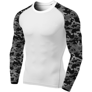 Por encargo sublimado manga larga Camo Brazilian Jiu Jitsu hombres Rashguards venta al por mayor tasa transpirable personalización OEM2025 - Product Image 2