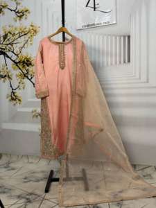 Costumes ethniques Salwar Kameez pour femmes pakistanaises et indiennes précises, nouveautés en matériaux de pelouse de qualité supérieure, personnalisables pour adultes - Product Image 4