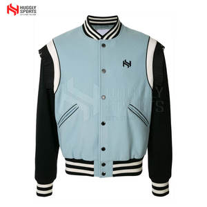 Chaqueta informal de algodón 100% con letras y botones personalizados unisex con cuello levantado para hombre, producto con tarifa de venta completa - Product Image 1