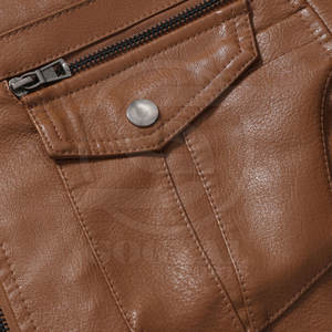 Chaqueta de Cuero para Hombre, Estilo Casual, Material Resistente, Color Sólido, Oferta - Product Image 6