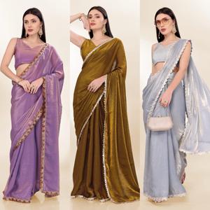 Saree indien de qualité supérieure pour femmes avec un tissu riche et de beaux embellissements parfaits pour les mariages et les occasions festives - Product Image 3