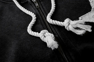 2025 Logo personnalisé broderie éponge française plaine recadrée coton respirant fermeture éclair complète hommes sweats à capuche - Product Image 5