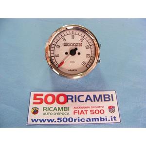 Compteur de tableau de bord Abarth pour Fiat 500 & 126 Contachilometri 80 Fond Blanc - Product Image 1