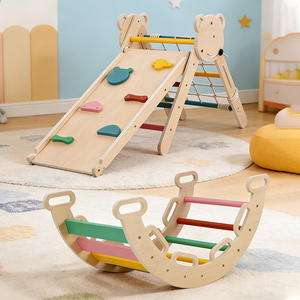 Conjunto de Triángulo Pikler Estructura de Madera para Niños Juguetes Montessori Juguetes de Escalada de Interior para Niños Gimnasio Montessori - Product Image 3