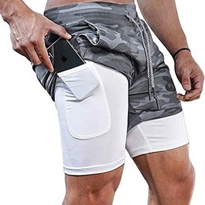 Customized Elastic Waist Vintage Workout Shorts for Men Solid Pattern 100% Cotton Quick Dry Sublimation <b>Transfer</b> Print New Style - Product Image 1