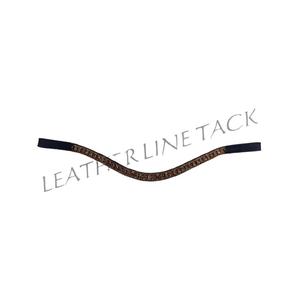 Banda para cejas de caballo de cuero ondulado de cristal negro Tachuela ecuestre duradera de primera calidad Diseño impresionante de tamaño de mazorca indio - Product Image 1